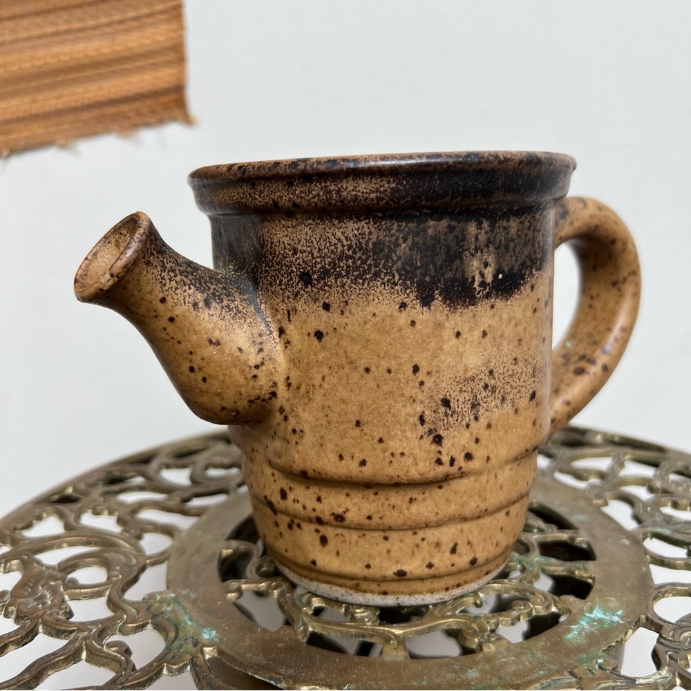 Vintage Speckled Stoneware Watering Pitcher - Picture 8 of 11
